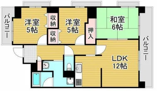パークハイム南加賀屋【3階】の間取り