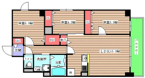 ルマージュ新町【6階】の間取り