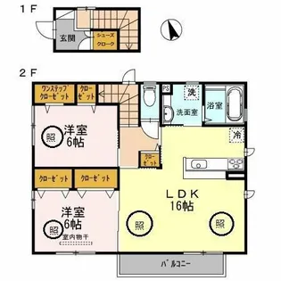 ミルフィーユⅡ【2階】の間取り