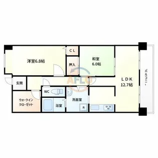 サンシャイン江坂【4階】の間取り