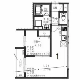 ジラフ吹田藤が丘【1階】の間取り