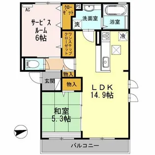 シャンテ春日【1階】の間取り