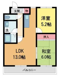 フローラ上ヶ原【302号室】の間取り