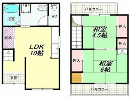 大阪府羽曳野市野々上4丁目【一戸建】の間取り