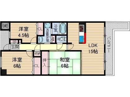 KDXレジデンス茨木2【2階】の間取り