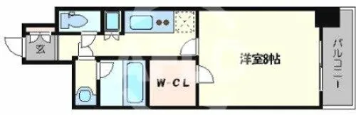 アンビエンテ四ツ橋【7階】の間取り