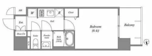 アドバンス大阪ビヤン【3階】の間取り