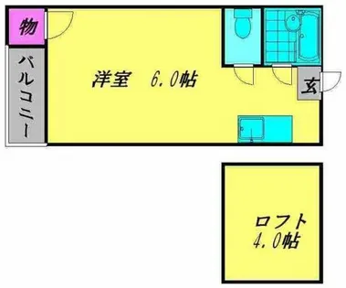 プライマリー合川B棟【206号室】の間取り