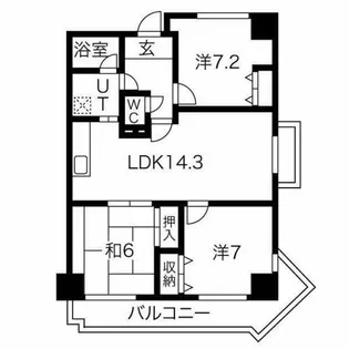 プランドール桃山【4階】の間取り