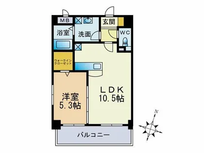 クレセント美野島【701号室】の間取り