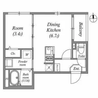 ハーモニーテラス豊南町南【1階】の間取り