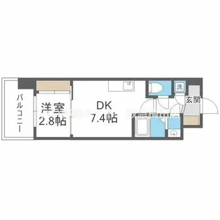 セレニテ江坂ミラク【8階】の間取り