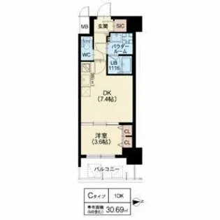 スプランディッド江坂III【3階】の間取り