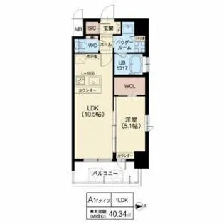 スプランディッド江坂III【5階】の間取り