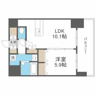 スプランディッド江坂駅前【5階】の間取り