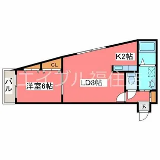 ル・リバージュ月寒【6階】の間取り