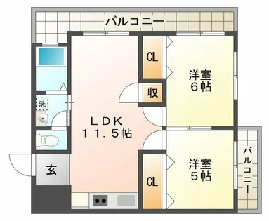 コーポ森本【5階】の間取り