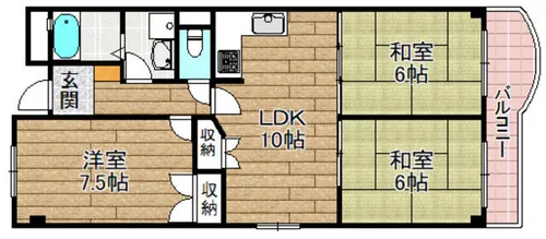 上牧ドリームマンション1【2階】の間取り