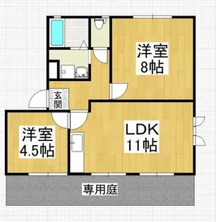 ルミエール大野芝【1階】の間取り