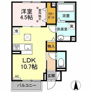 ピュイメゾン【1階】の間取り