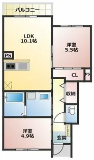 THE NOBLES TERRACE【101号室】の間取り