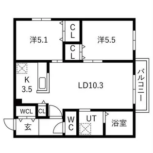 グランディール琴似【3階】の間取り