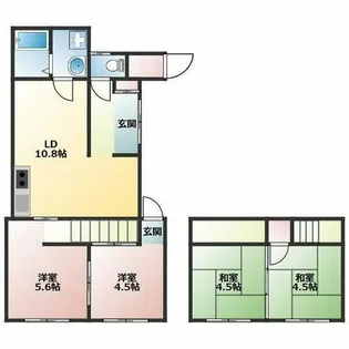 大阪府豊中市螢池北町2丁目【一戸建】の間取り