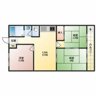 ハイツ上野台A棟【3階】の間取り