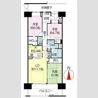 ジオメゾン新千里東町三番館【9階】の間取り