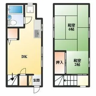 大阪府豊中市岡町北3丁目【一戸建】の間取り