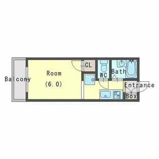 第6プロビナンス村橋【1階】の間取り