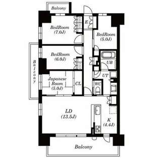 シンフォニア新千里南町ガーデンズ【5階】の間取り