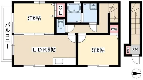 タウンコート鈍池【202号室】の間取り