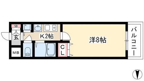 プレサンス栄メディパーク【405号室】の間取り