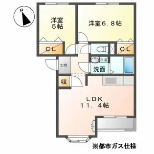 クレストールメゾン【2階】の間取り