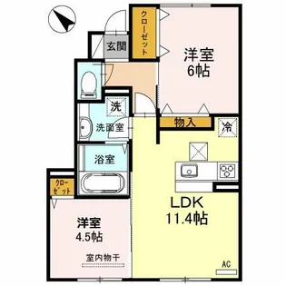 ベルフルール【105号室】の間取り