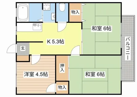 サンライフ近江 A棟【203号室】の間取り