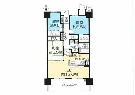 ライオンズ南千里佐竹台グランハートスカイヴィラ【6階】の間取り