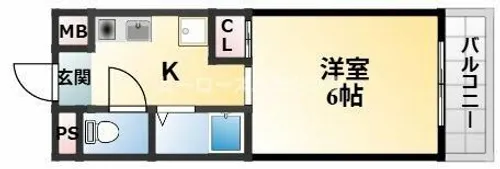 大阪府豊中市岡町北3丁目【マンション】の間取り