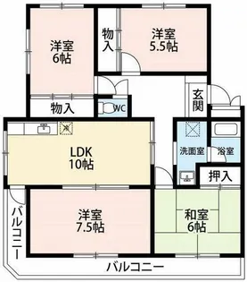 第三ハイツひらく【405号室】の間取り