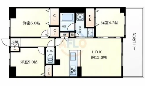 ウィズなんば【8階】の間取り