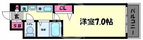 ラナップスクエア上本町【9階】の間取り