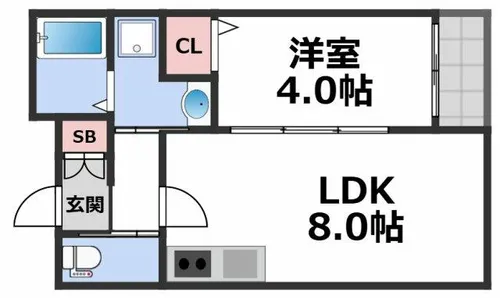 H−MAISON巽中【1階】の間取り