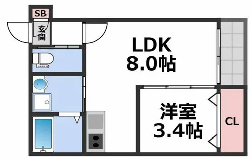 H−MAISON巽中【3階】の間取り