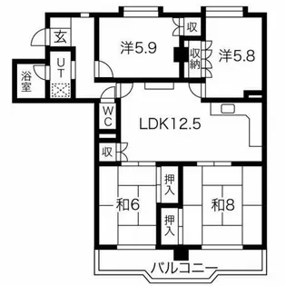 ユニーブル西里【2階】の間取り