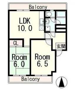 エステート国分【3階】の間取り