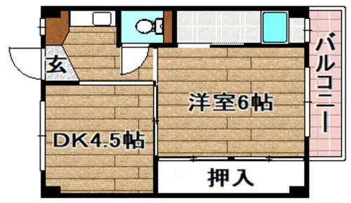 ビレッジハウス服部1号棟【510号室】の間取り
