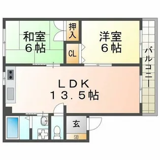 カサヴェール塚口【1階】の間取り