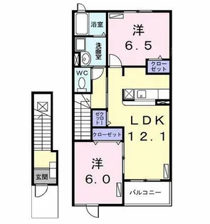 ブライト・ガーデン Ⅰ【202号室】の間取り