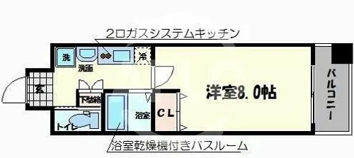アドバンス難波ウインズ【5階】の間取り